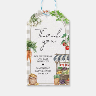 Farmers Market Locally Grown Baby Shower Favour Ta Gift Tags