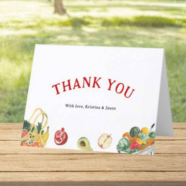 Farmers Market Locally Grown Baby Shower Folded Thank You Card (Creator Uploaded)