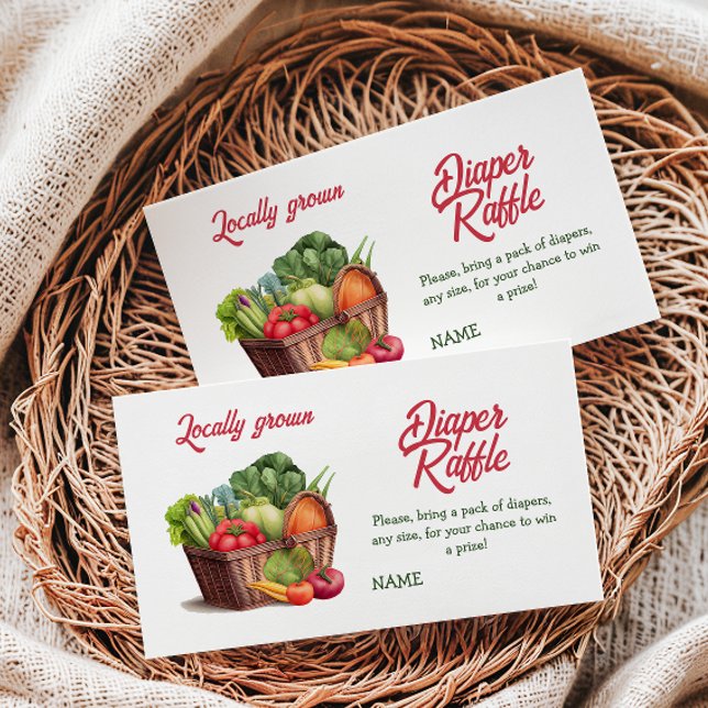 Farmer's Market Locally Grown Baby Shower Game Enclosure Card (Creator Uploaded)