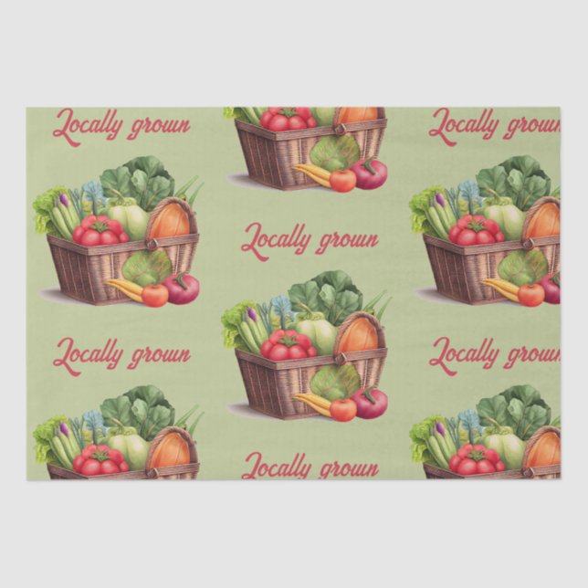 Farmer's Market Locally Grown Baby Shower Gift Tissue Paper (Front)