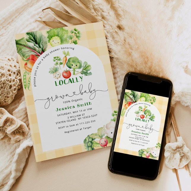 Farmers market Locally grown baby shower Invitation (Creator Uploaded)