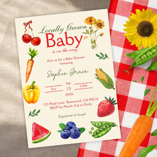 Farmer's Market Locally Grown Baby Shower Invitation (Creator Uploaded)