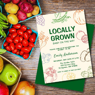 Farmers market Locally grown baby shower Invitation