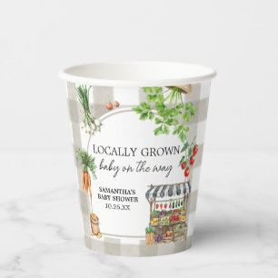 Farmers Market Locally Grown Baby Shower Paper Cups