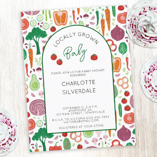 Farmers Market Locally Grown Baby Shower Postcard