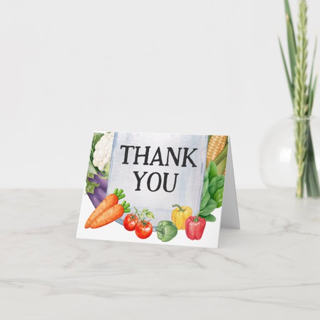 Farmers Market Locally Grown Baby Shower Thank You Card (Front)
