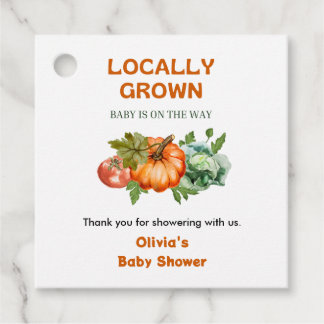 Farmers Market Locally Grown Baby Shower Thank You Favour Tags