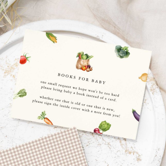 Farmers Market Locally Grown Books for Baby Shower Enclosure Card (Creator Uploaded)