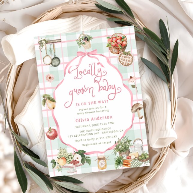 Farmers Market Locally Grown Girl Baby Shower Invitation (Creator Uploaded)