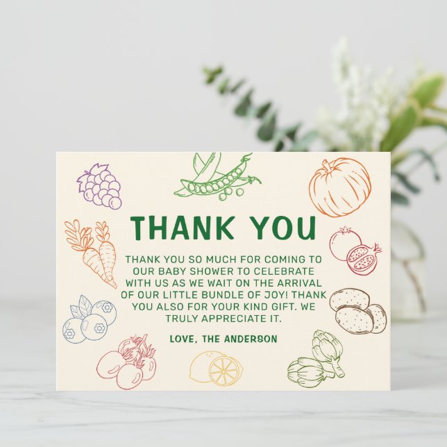 Farmers Market Locally Grown   Thank You Card (Standing Front)