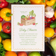 Farmer's Market Locally Grown Veggies Baby Shower