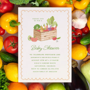 Farmer's Market Locally Grown Veggies Baby Shower Invitation
