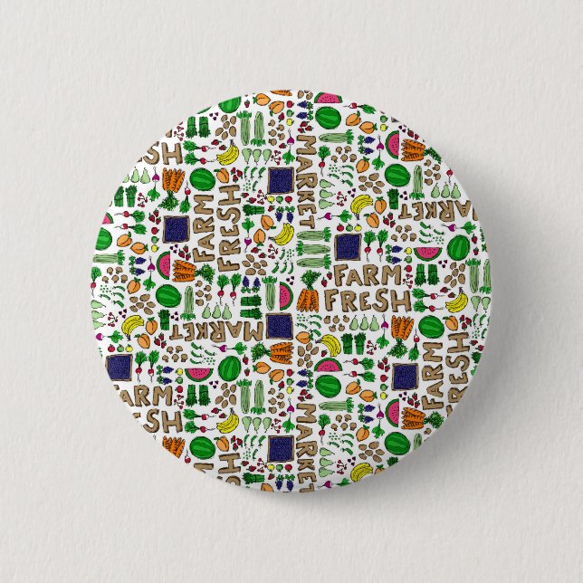 Farmer's Market Medley 6 Cm Round Badge (Front)