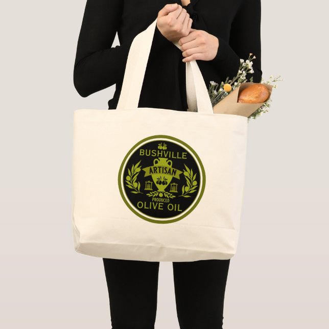 Farmers Market Olive Oil Large Tote Bag (Front (Product))