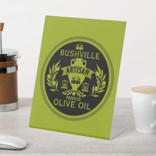 Farmers Market Olive Oil Pedestal Sign
