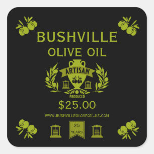 Farmers Market Olive Oil Square Sticker