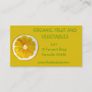 Farmer's Market organic vegetables agriculture Business Card