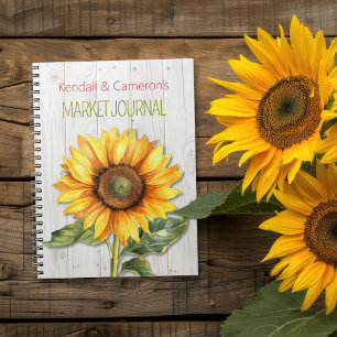 Farmers Market Personalised Sunflower Notebook