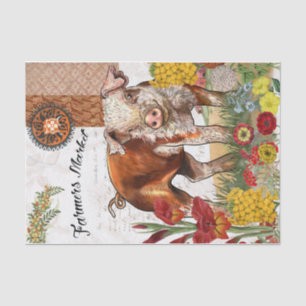 Farmers Market Pig Tissue Paper