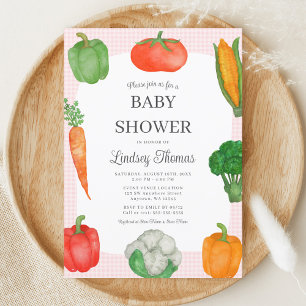 Farmers Market Pink Baby Shower Invitation