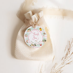 Farmers Market Pink Girl Baby Shower Thank You Favour Tags