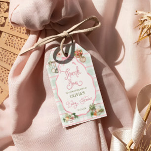 Farmers Market Pink Girl Baby Shower Thank You Gift Tags
