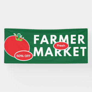 Farmers Market produce watercolor farm fresh small Banner