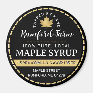 Farmer's Market Promotional Maple Syrup Gold Leaf Magnet