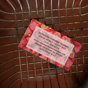 Farmers Market Red Bell Pepper Produce Vendor Business Card