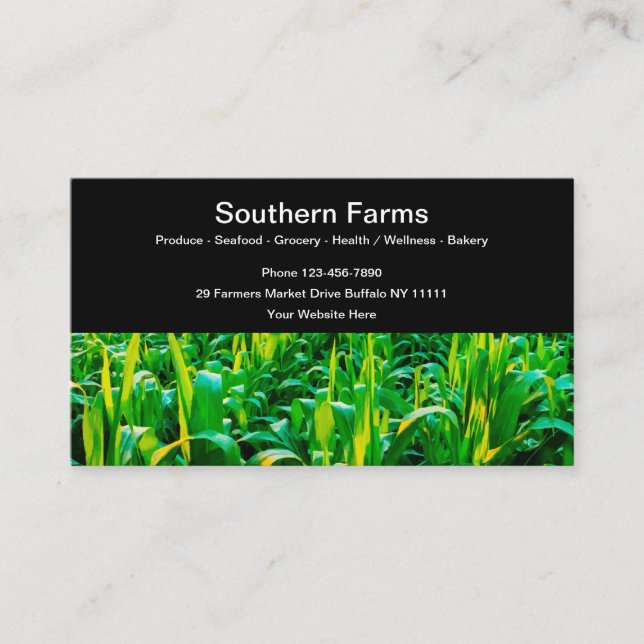 Farmers Market Retail Business Cards (Front)