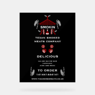 Farmers Market Smokehouse Meat Acrylic Sign