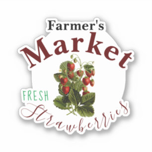 Farmer's market strawberries sign