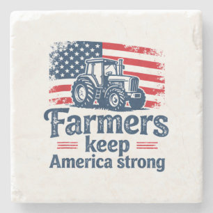 Farmers Market Support Your Local Pig Farmer Ranch Stone Coaster