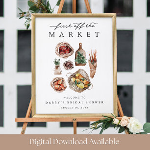 Farmers Market Theme Bridal Shower Welcome Sign
