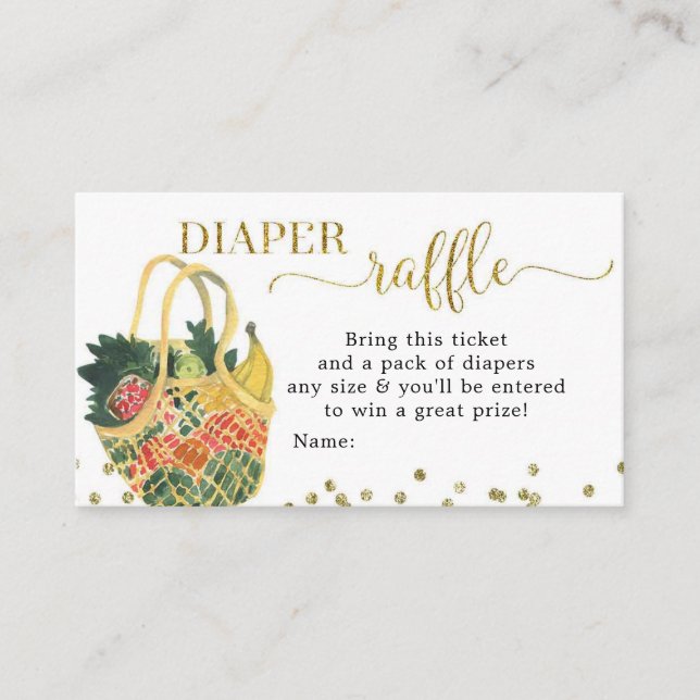 Farmers Market Theme Diaper Raffle Enclosure Card (Front)