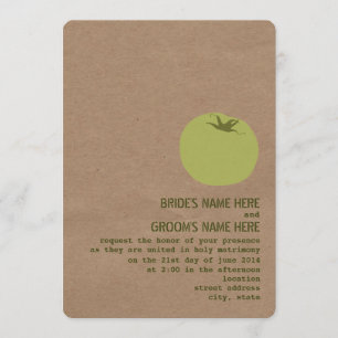 Farmer's Market Theme Wedding Invite Green Tomato