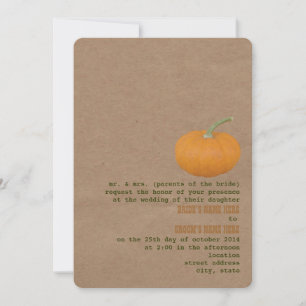 Farmer's Market Theme Wedding Invite Pumpkin
