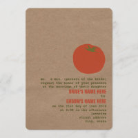 Farmer's Market Theme Wedding Invite | Tomato