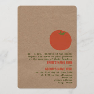 Farmer's Market Theme Wedding Invite   Tomato