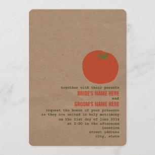 Farmer's Market Theme Wedding Invite   Tomato