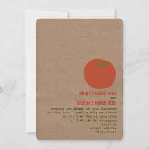 Farmer's Market Theme Wedding Invite   Tomato