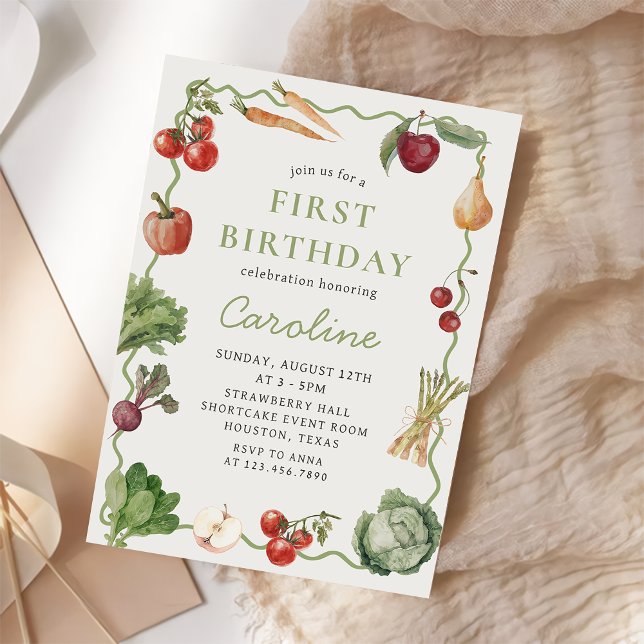 Farmers Market Vegetable Birthday Invitation (Creator Uploaded)