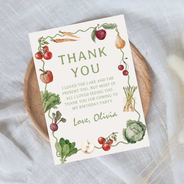 Farmers market Vegetable Birthday Thank You Card (Creator Uploaded)
