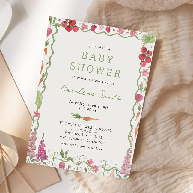 Farmers Market Vegetable Fruit Baby Shower Invitation (Creator Uploaded)