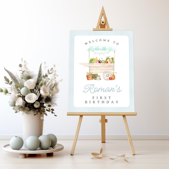 Farmers Market Vegetable Stand Birthday Welcome Poster (Creator Uploaded)