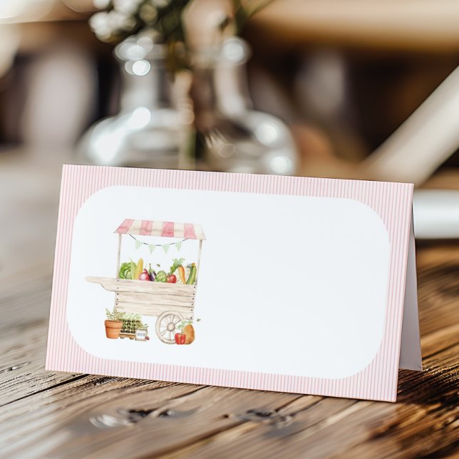 Farmers Market Vegetable Stand Place Card (Creator Uploaded)