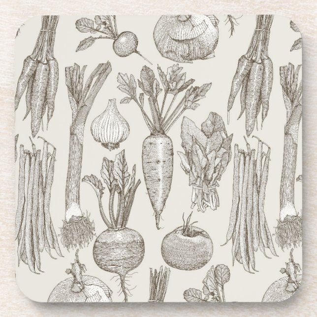 farmer's market vegetables tea strong white coaster (Front)