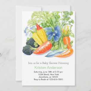 Farmers Market Veggie Delight Baby Shower Invitation