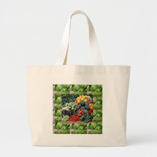 Farmers market veggie delight chefs cuisine ideas large tote bag