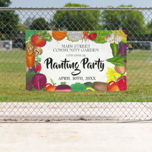 Farmers Market Veggie Garden Spring Planting Party Banner